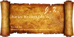 Jurin Krisztián névjegykártya